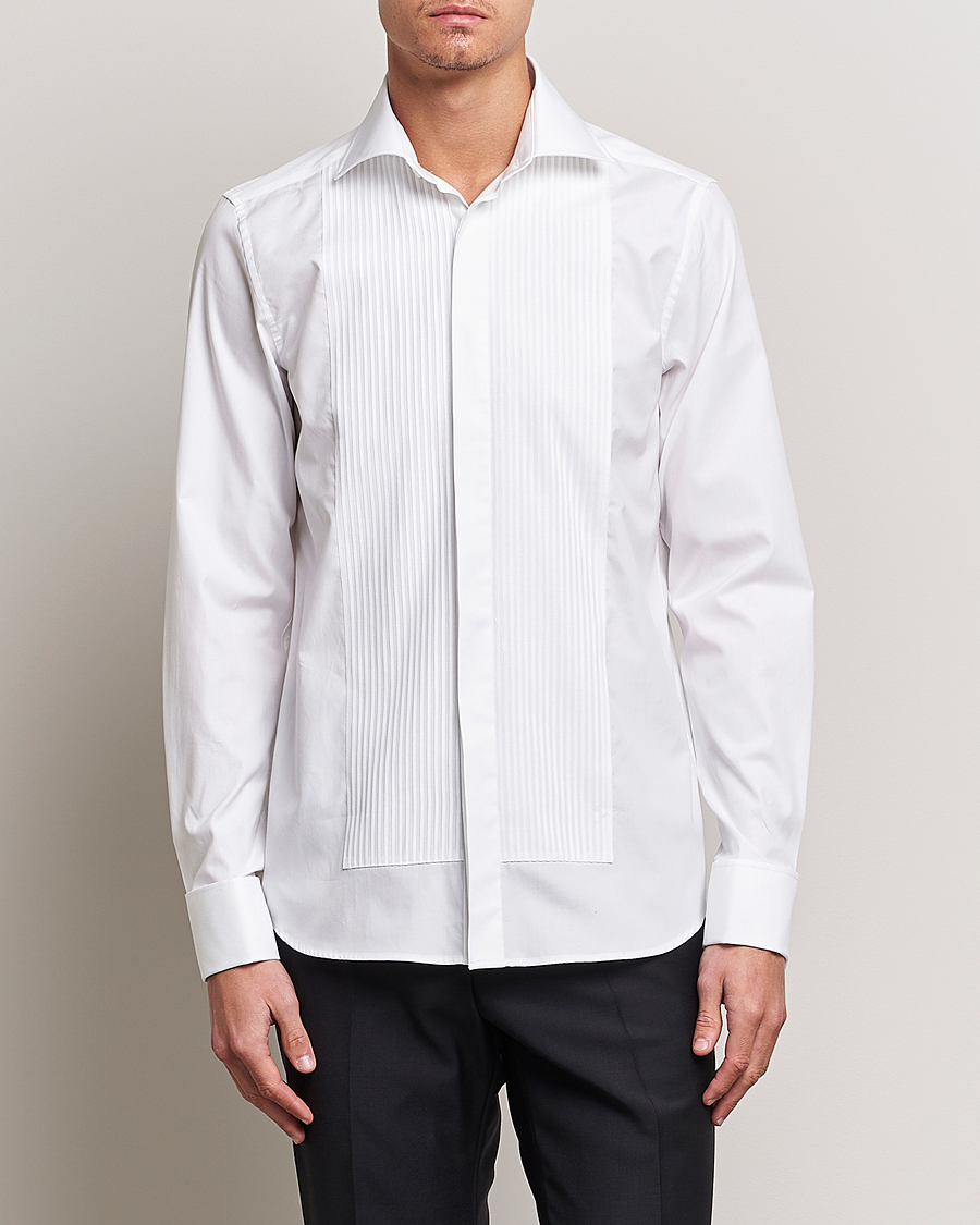 Hombres | Camisas | Oscar Jacobson | Slim Fit Cut Away Tuxedo Double Cuff White