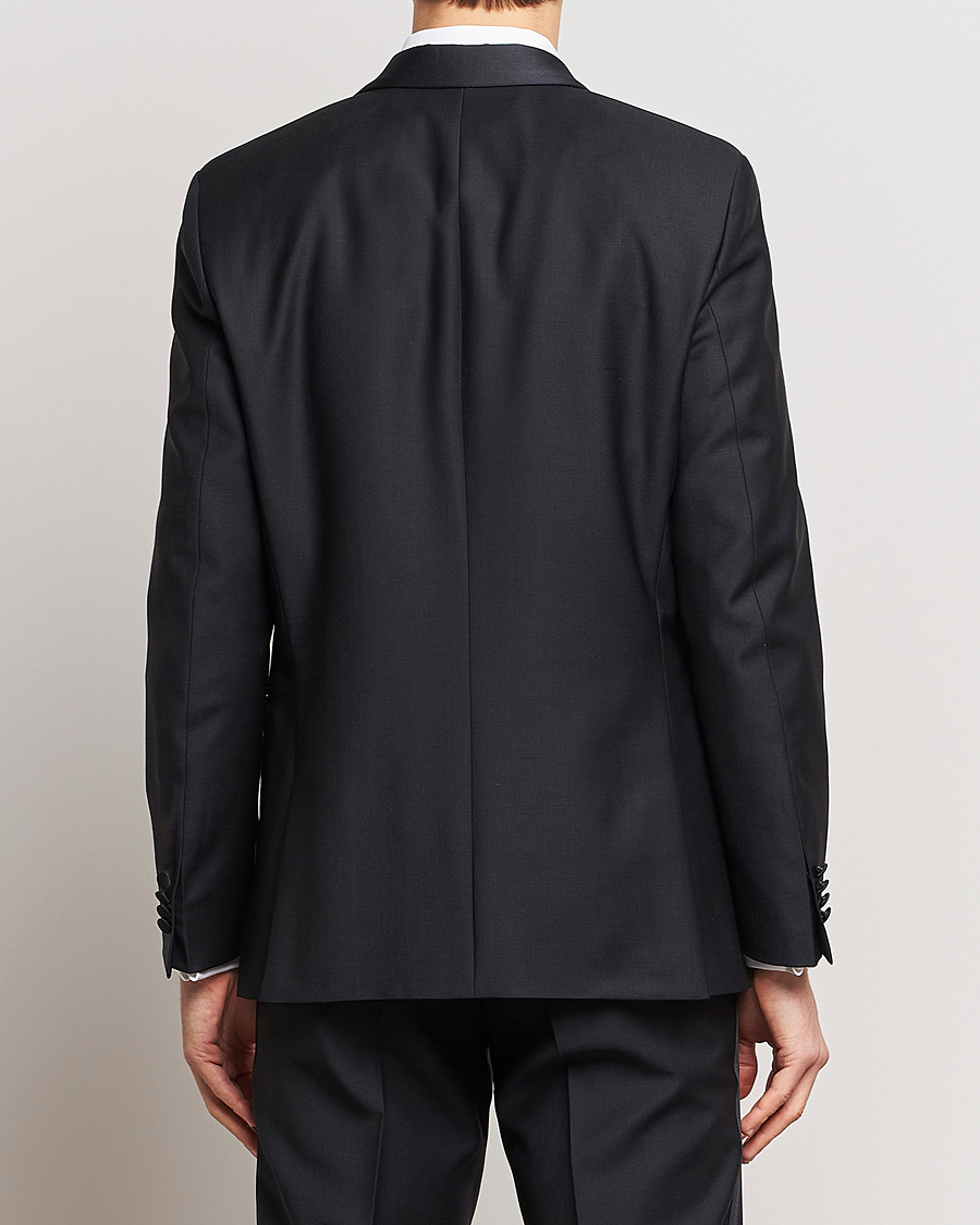 Hombres | Blazers | Oscar Jacobson | Figaro Wool Tuxedo Blazer Black