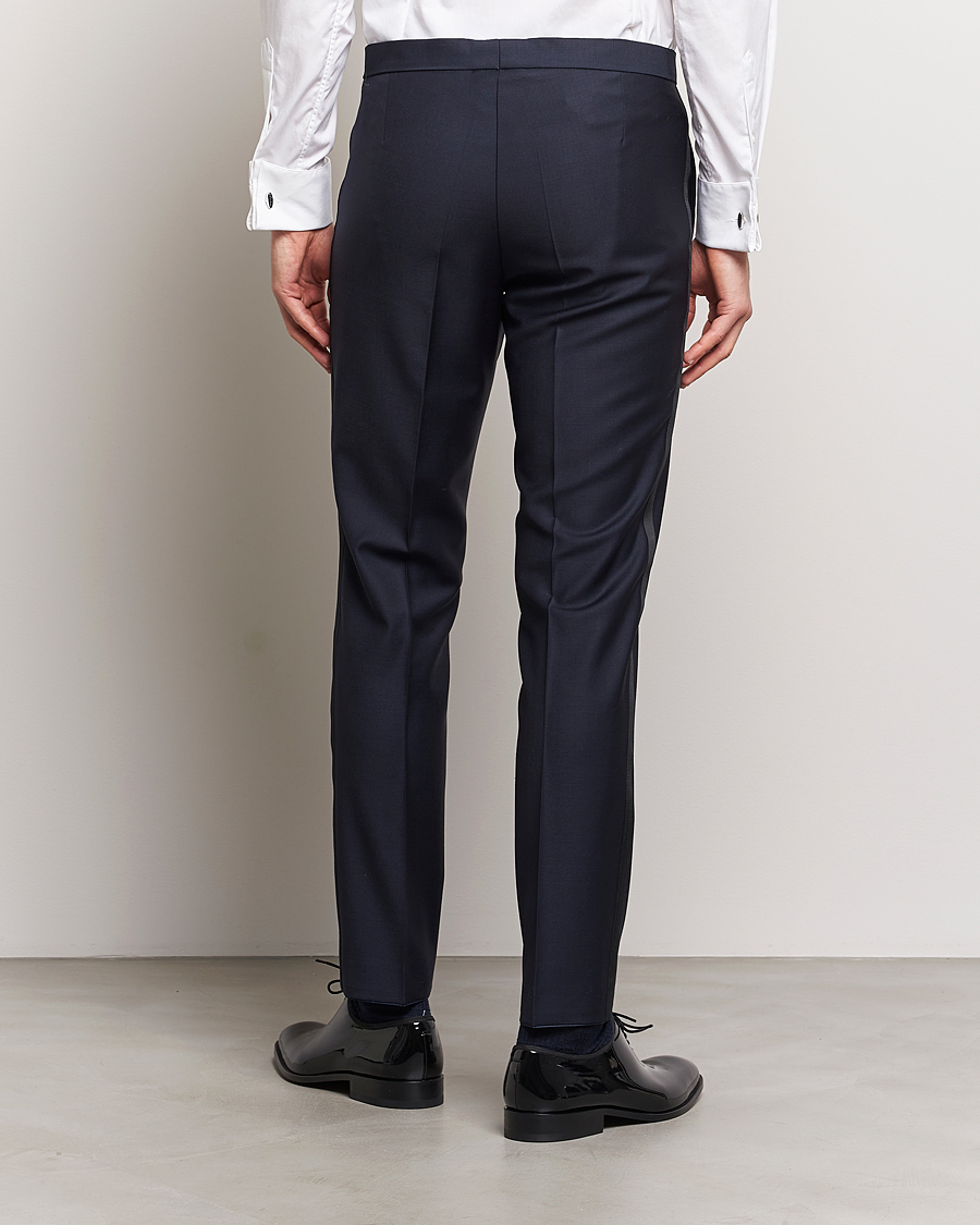 Hombres | Pantalones | Oscar Jacobson | Denz Wool Tuxedo Trousers Navy