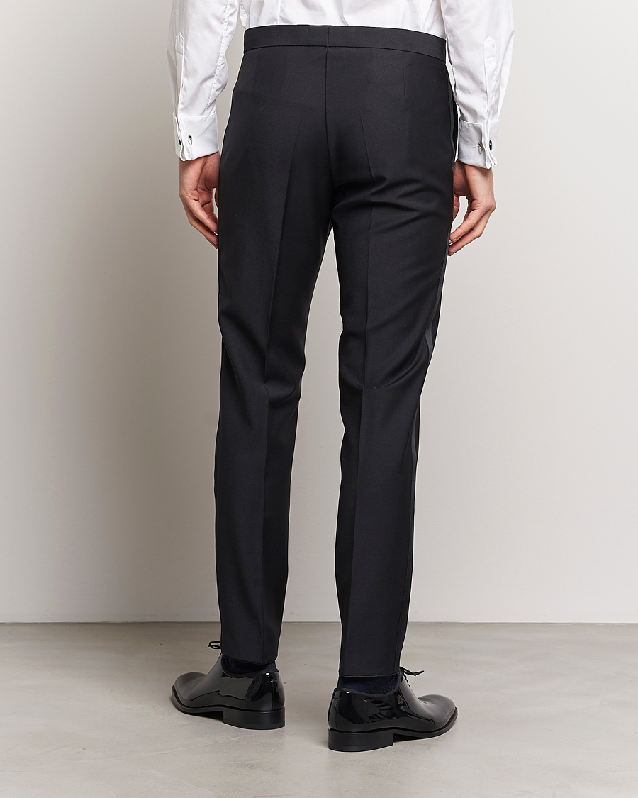 Hombres | Pantalones | Oscar Jacobson | Denz Wool Tuxedo Trousers Black