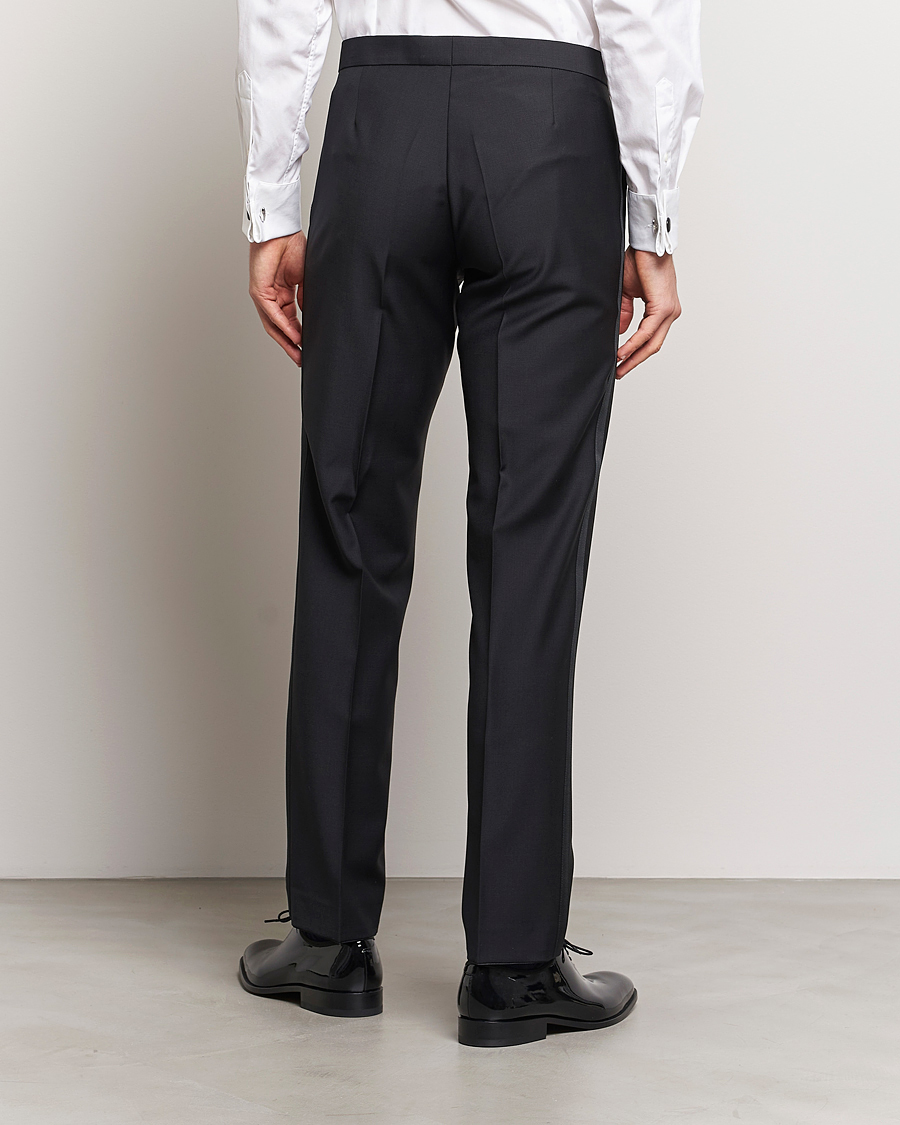 Hombres | Pantalones | Oscar Jacobson | Denz Straight Wool Tuxedo Trousers Black