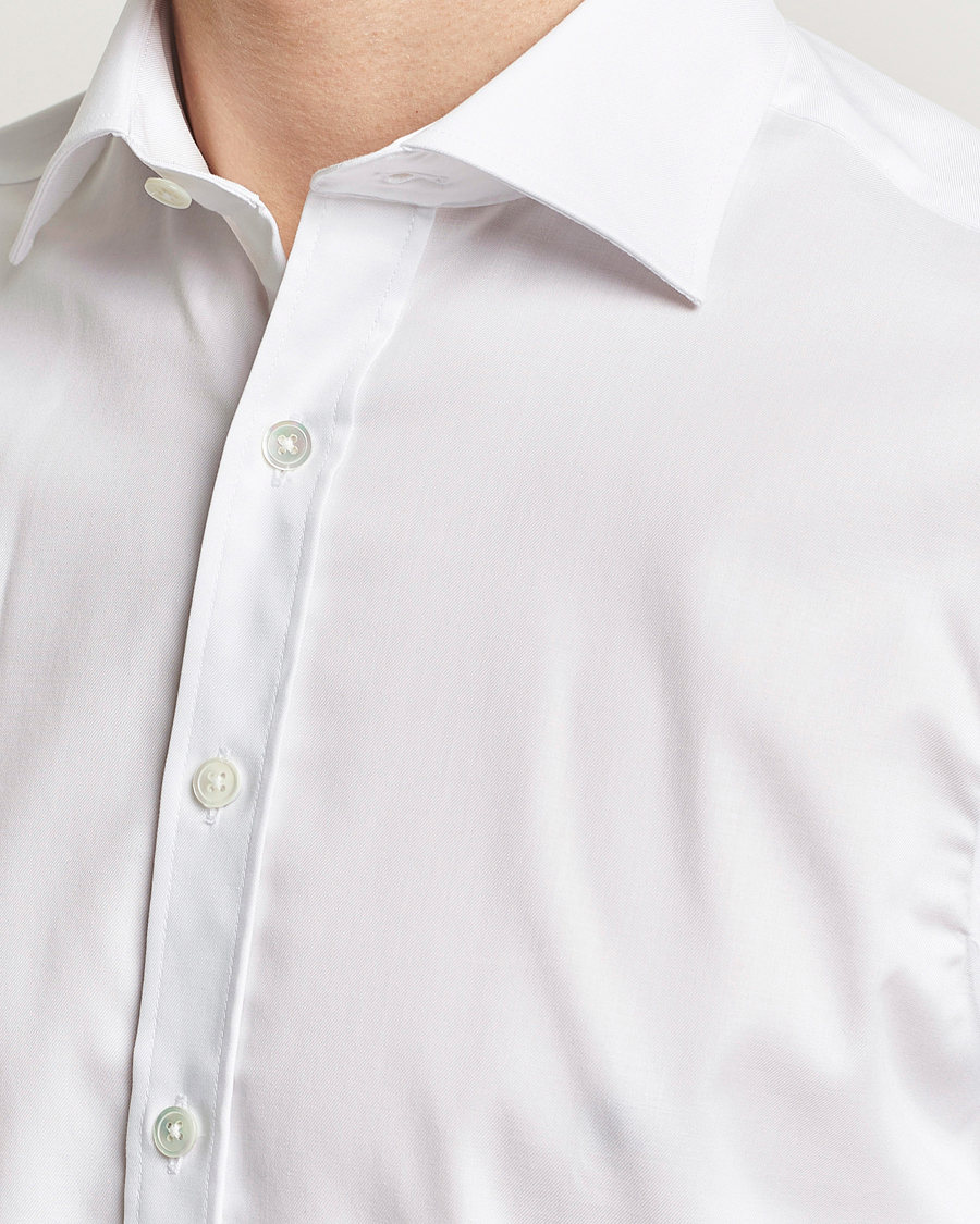 Hombres | Camisas | Oscar Jacobson | Slim Fit Cut Away Non Iron Twill White