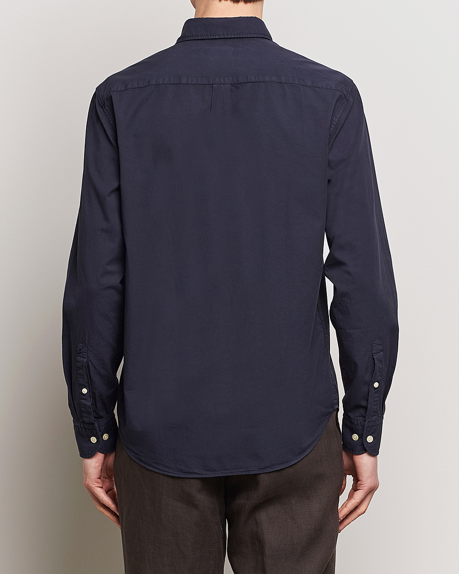 Hombres | Camisas | Oscar Jacobson | Reg Fit Wide Spread Collar Twill Night Blue