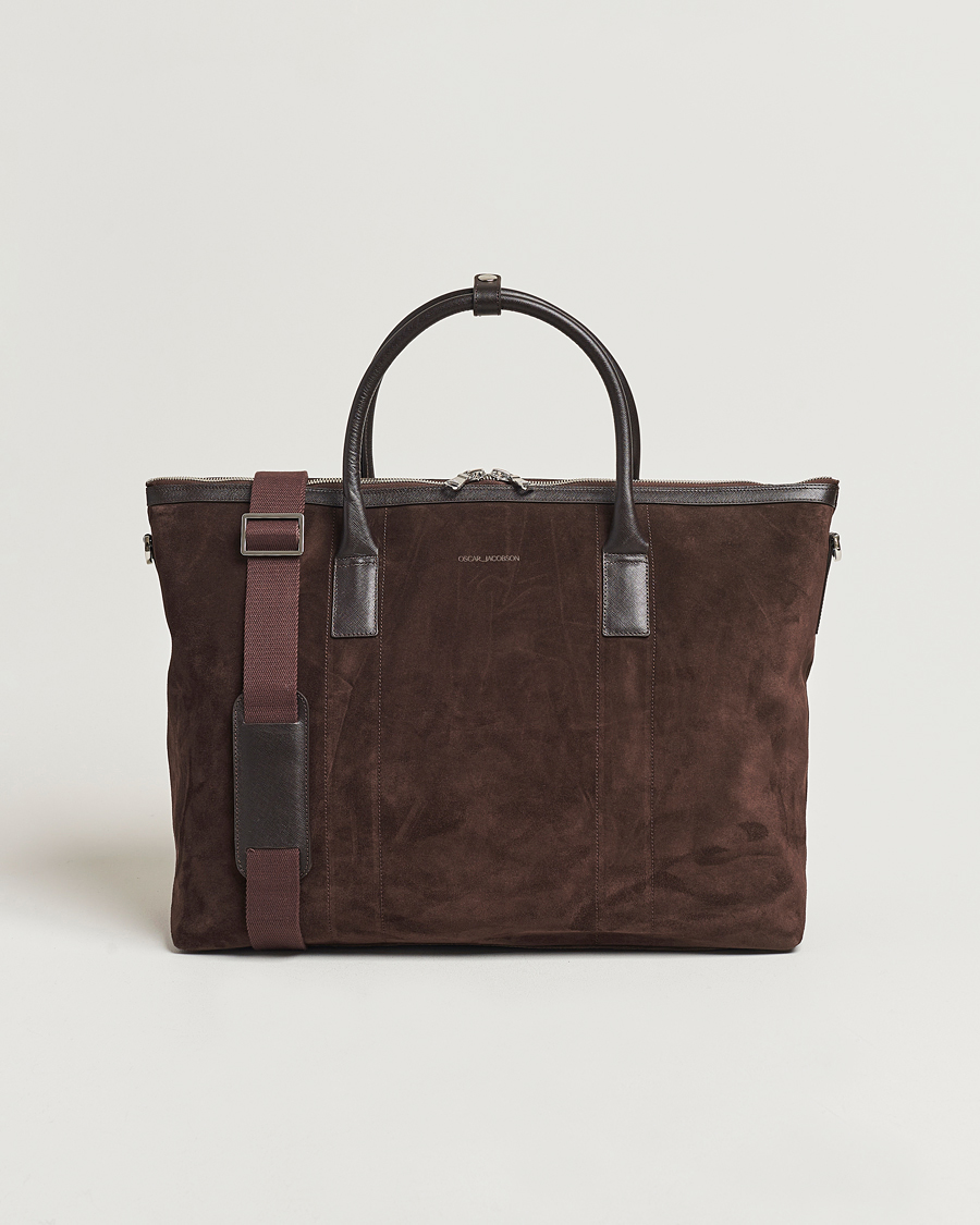 Hombres | Bolsos | Oscar Jacobson | Weekend Bag Soft Leather Chocolate Brown