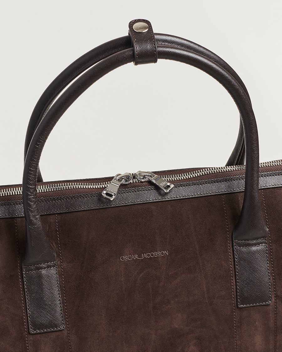 Hombres | Bolsos | Oscar Jacobson | Weekend Bag Soft Leather Chocolate Brown