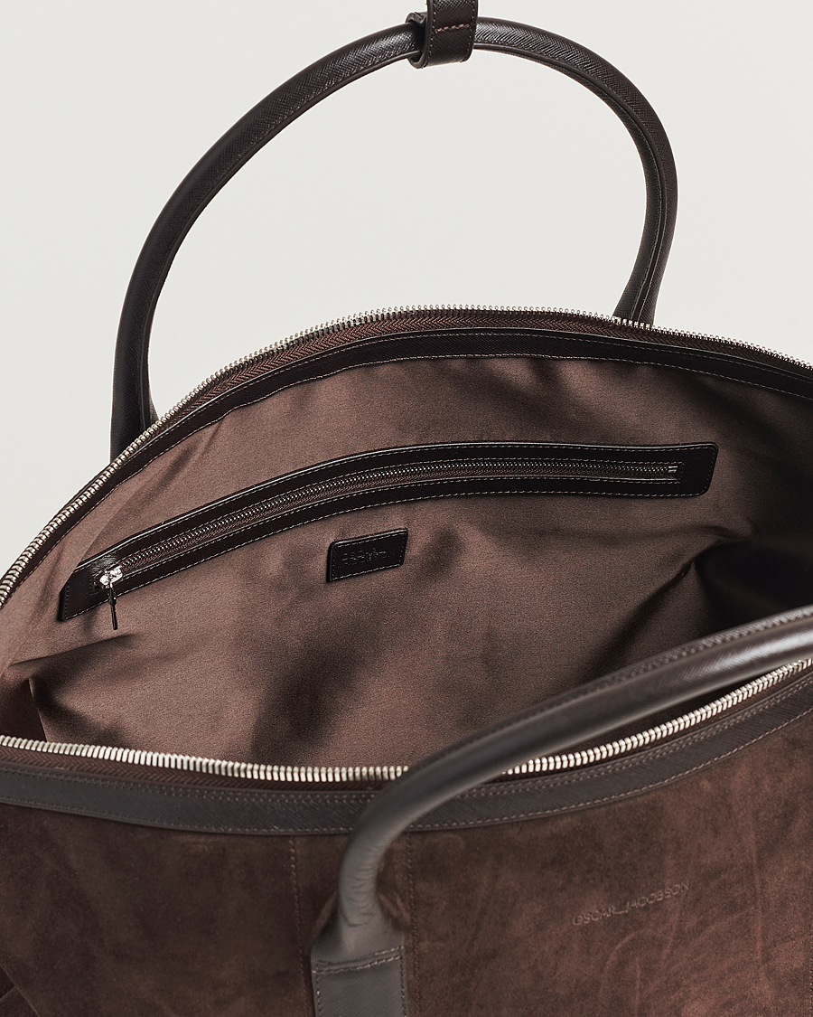 Hombres | Bolsos | Oscar Jacobson | Weekend Bag Soft Leather Chocolate Brown