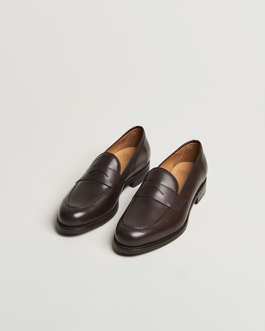 Hombres | Mocasines | Oscar Jacobson | Penny Loafers Dark Mud Brown