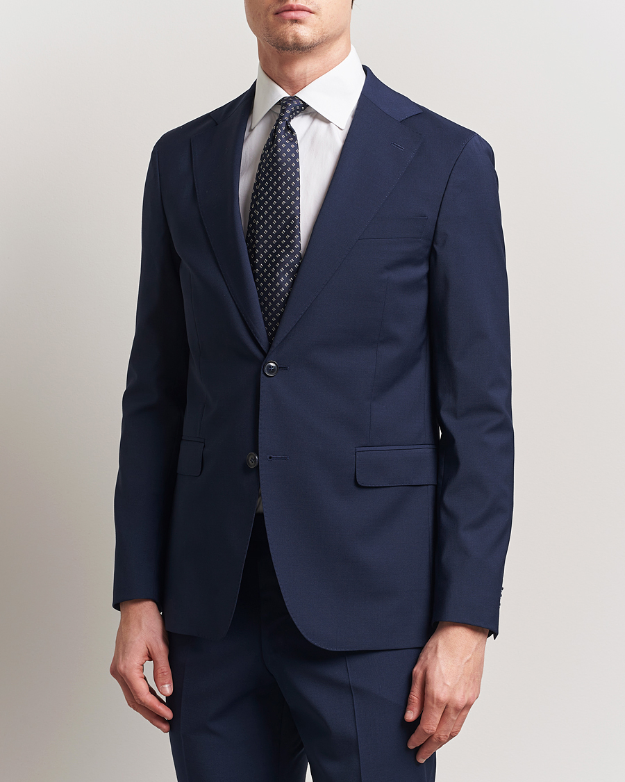 Hombres | Blazers | Oscar Jacobson | Ego Wool Blend Blazer Navy
