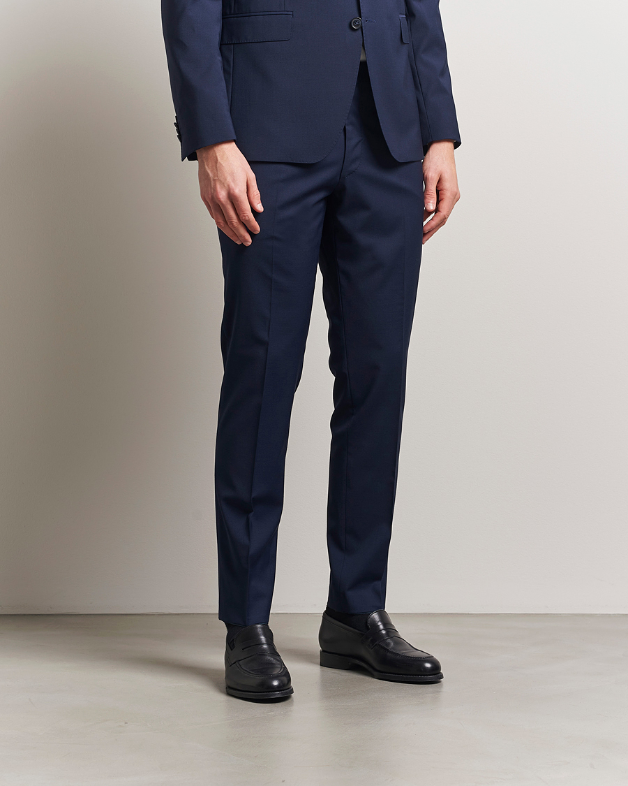 Hombres | Pantalones | Oscar Jacobson | Denz Wool Blend Trousers Navy