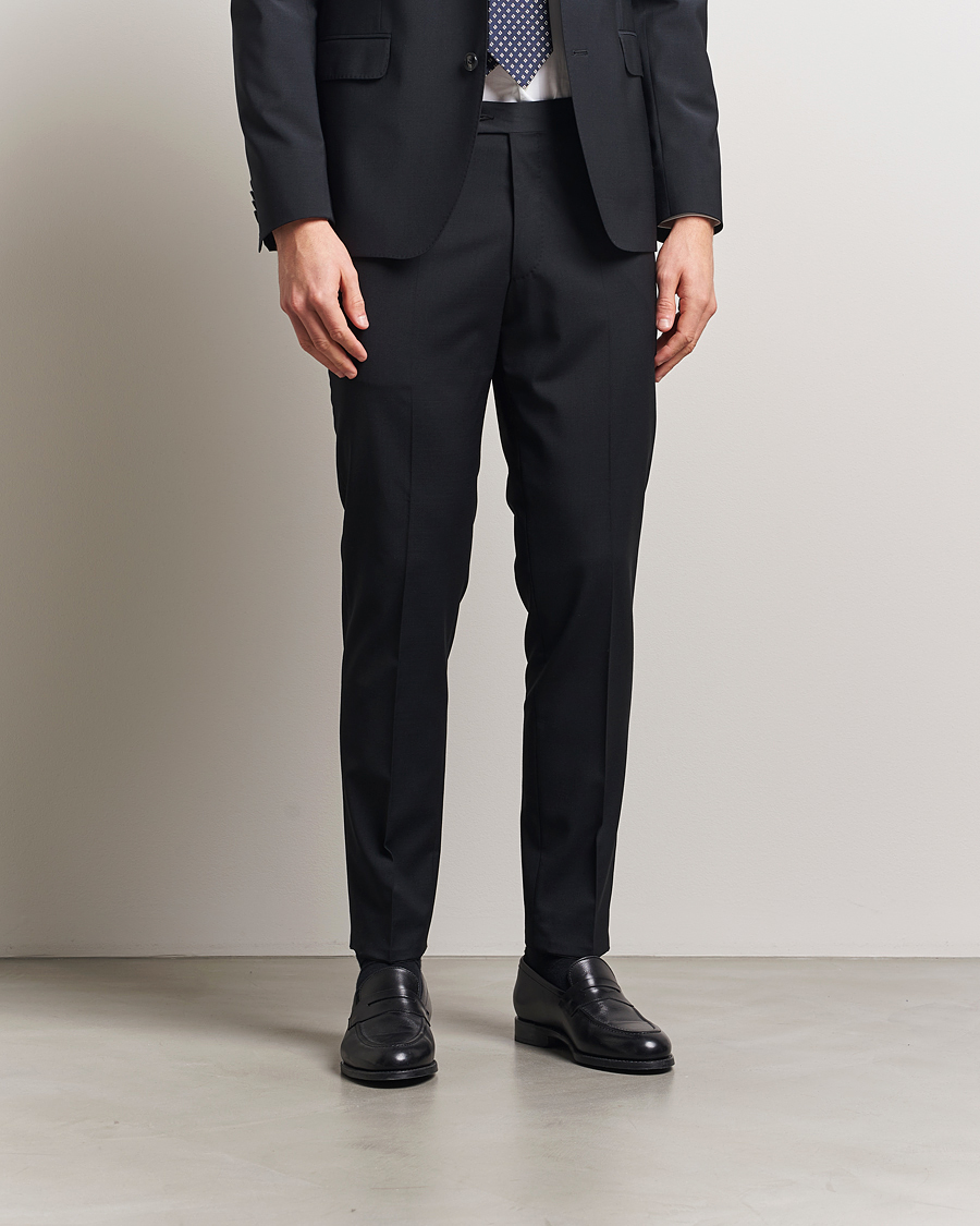 Hombres | Pantalones | Oscar Jacobson | Denz Wool Blend Trousers Black