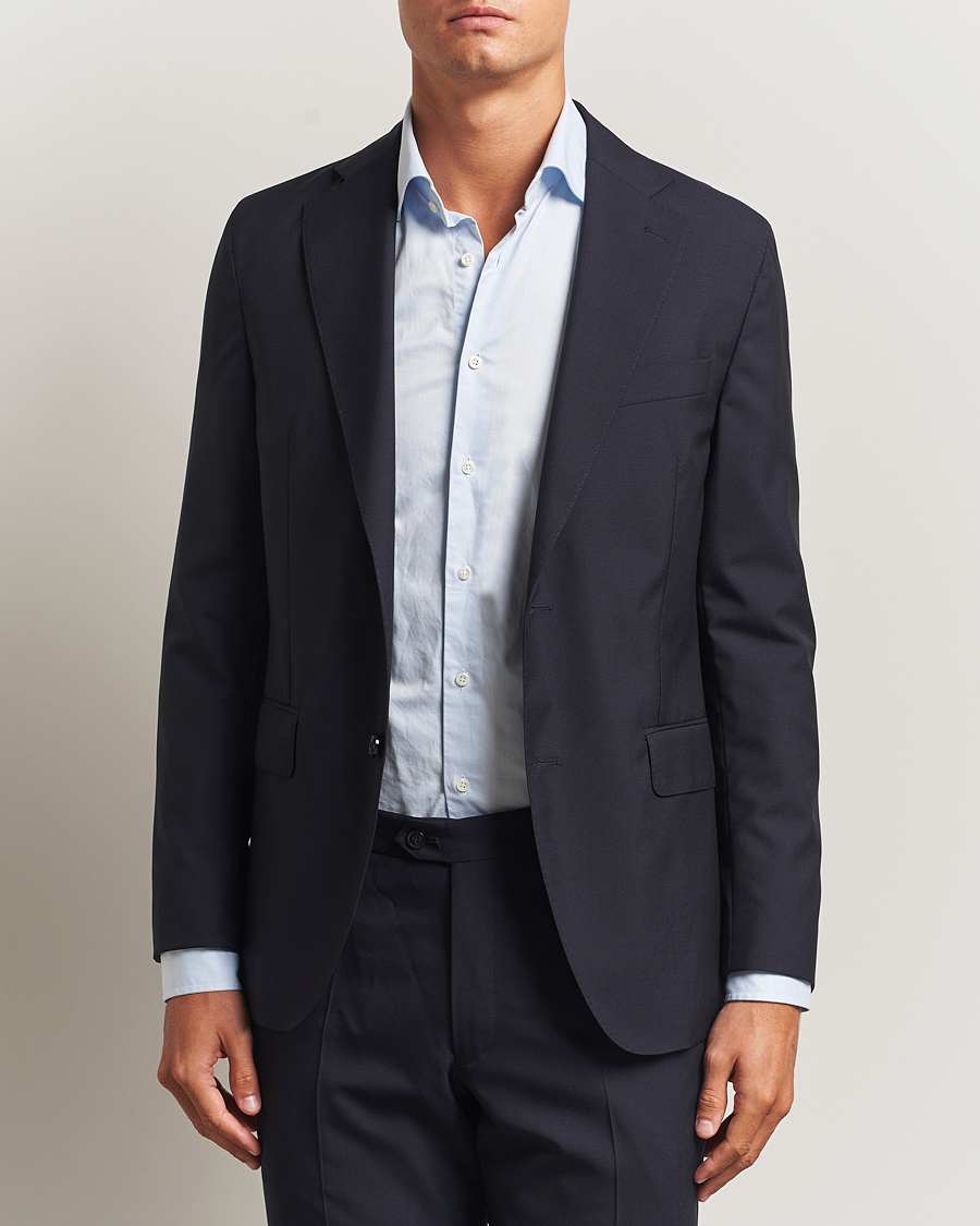 Hombres | Blazers | Oscar Jacobson | Fogerty Wool Blazer Navy