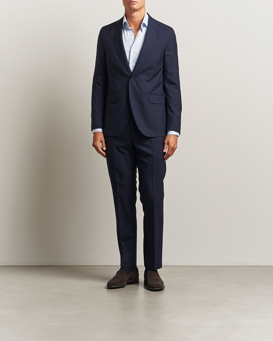 Hombres | Blazers | Oscar Jacobson | Fogerty Wool Blazer Blue