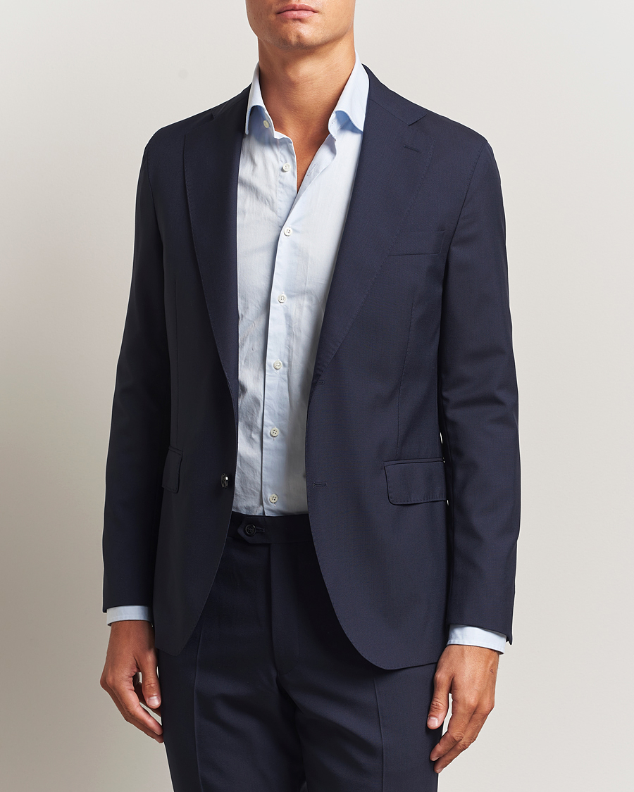 Hombres | Blazers | Oscar Jacobson | Fogerty Wool Blazer Blue