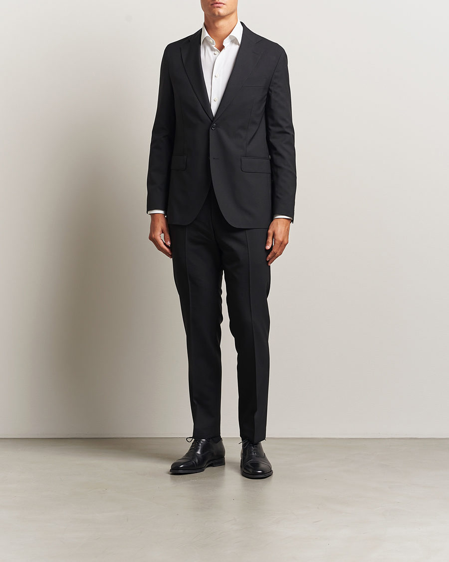 Hombres | Blazers | Oscar Jacobson | Fogerty Wool Blazer Black