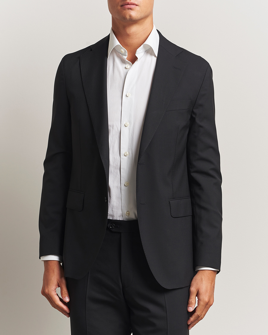 Hombres | Blazers | Oscar Jacobson | Fogerty Wool Blazer Black