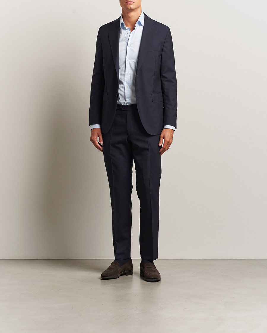 Hombres | Pantalones | Oscar Jacobson | Dandy Wool Trousers Navy