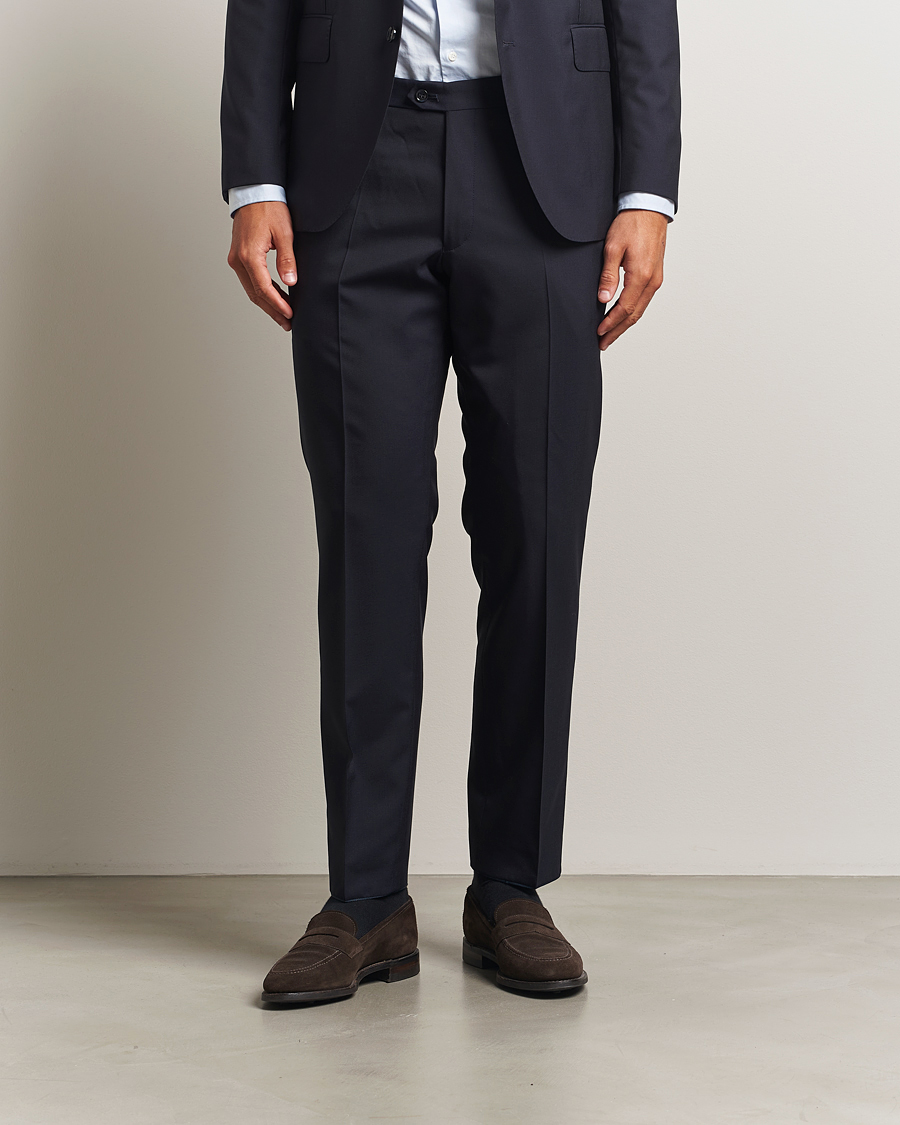 Hombres | Pantalones | Oscar Jacobson | Dandy Wool Trousers Navy
