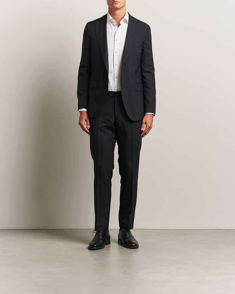 Hombres | Pantalones | Oscar Jacobson | Dandy Wool Trousers Black