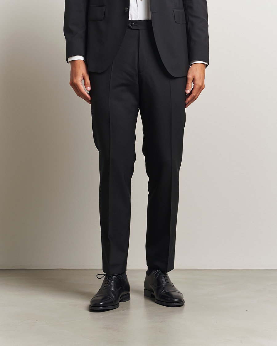 Hombres | Pantalones | Oscar Jacobson | Dandy Wool Trousers Black