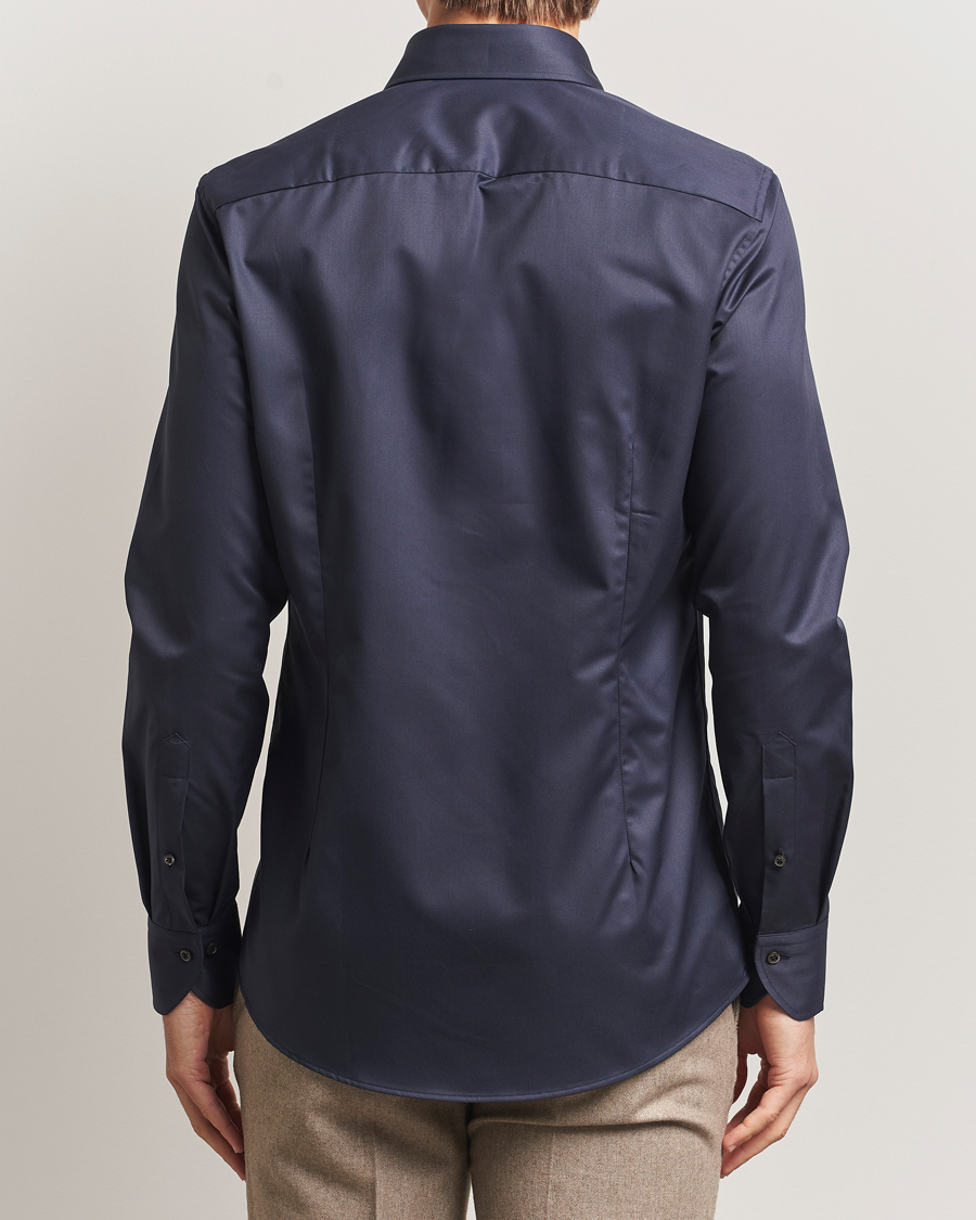 Hombres | Camisas | Stenströms | Slimline Extreme Cut Away Shirt Navy