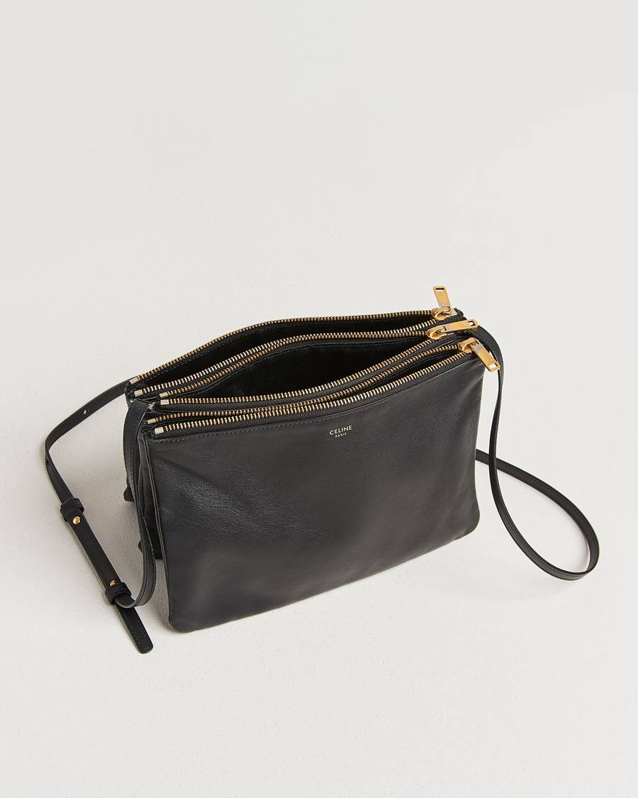 Hombres | Celine Pre-Owned Trio Bag Medium Leather Black | Celine Pre-Owned | Trio Bag Medium Leather Black