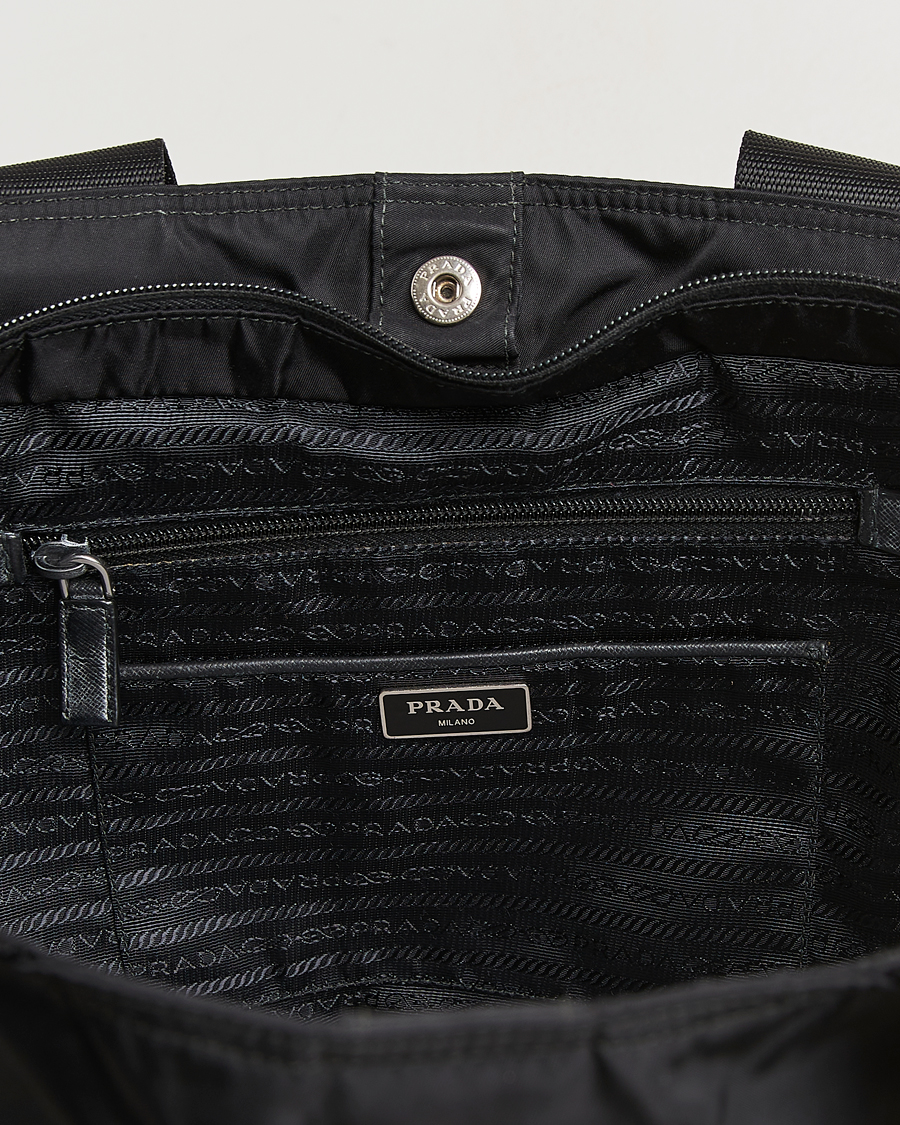 Hombres | Prada Pre-Owned 2 Way Boston Bag Tessuto Nylon Black | Prada Pre-Owned | 2 Way Boston Bag Tessuto Nylon Black