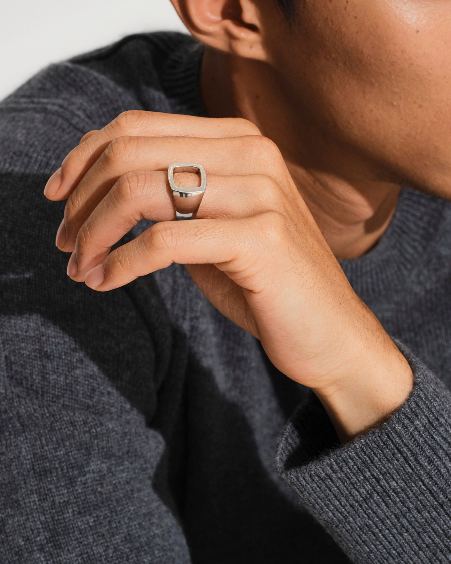 Hombres | Joyas | Tom Wood | Cushion Open Ring Silver