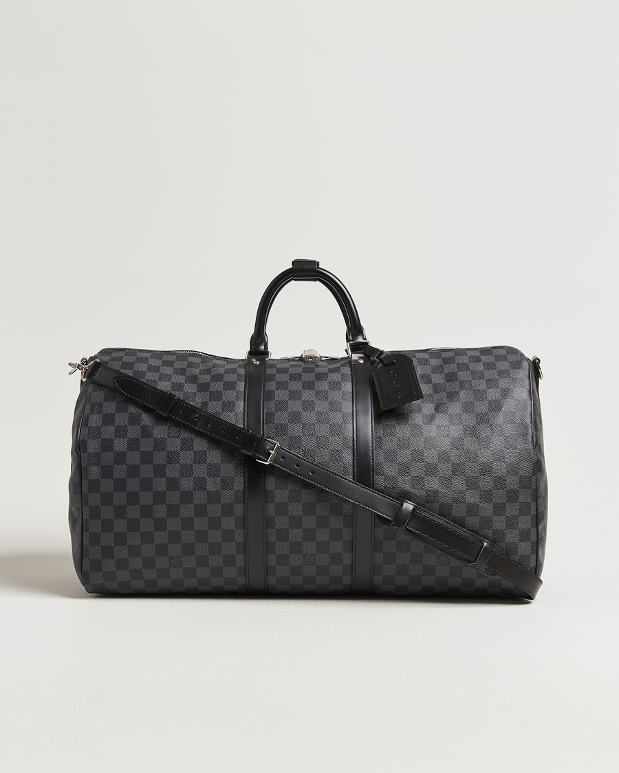 Hombres | Pre-Owned & Vintage Bags | Louis Vuitton Pre-Owned | Keepall Bandouliére 55 Damier Graphite