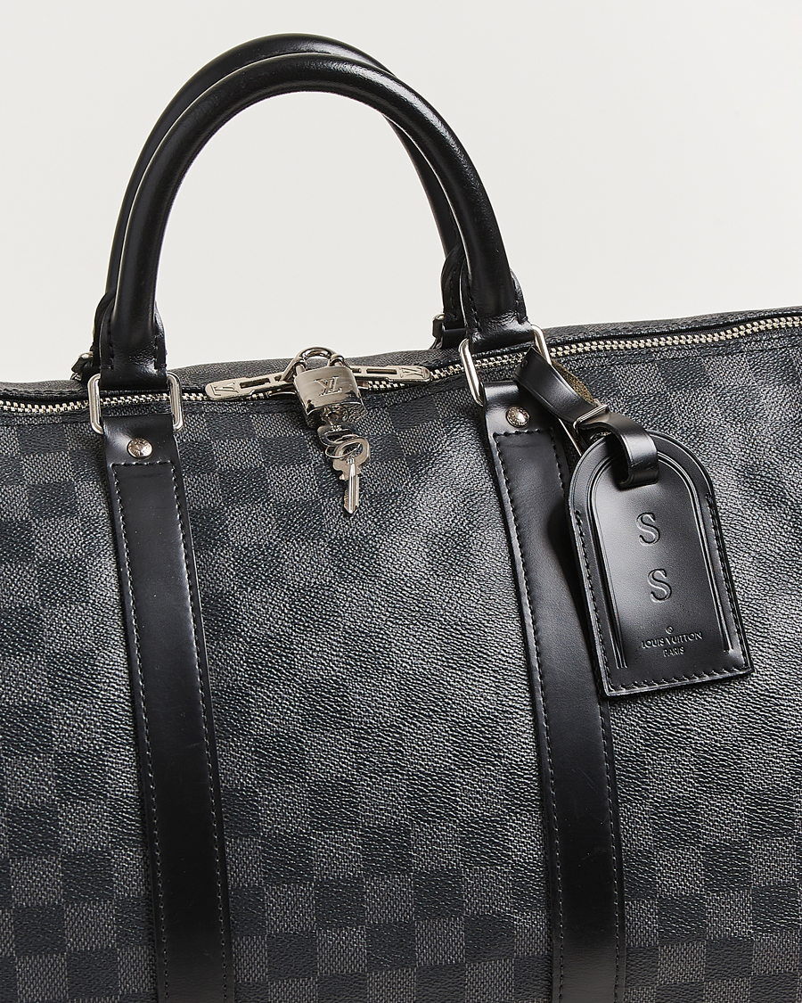 Hombres | Pre-Owned & Vintage Bags | Louis Vuitton Pre-Owned | Keepall Bandouliére 55 Damier Graphite