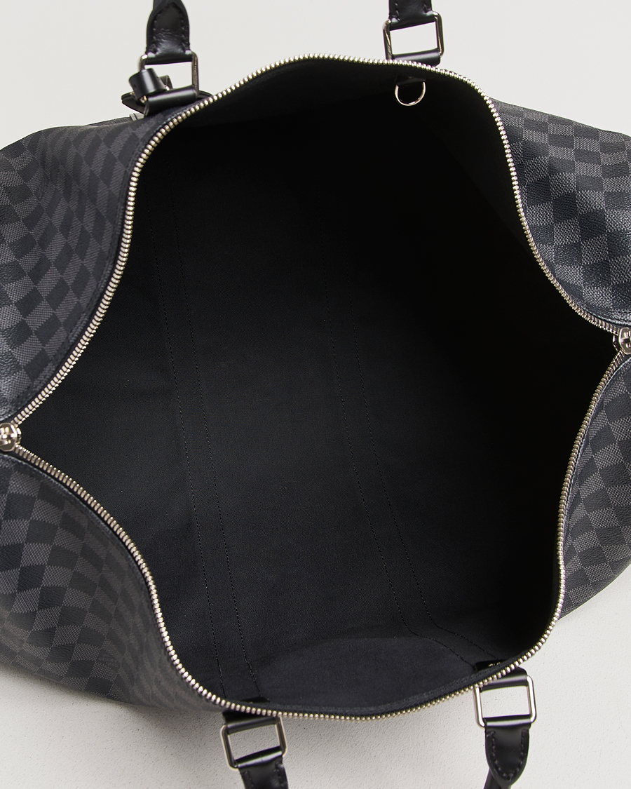 Hombres | Pre-Owned & Vintage Bags | Louis Vuitton Pre-Owned | Keepall Bandouliére 55 Damier Graphite