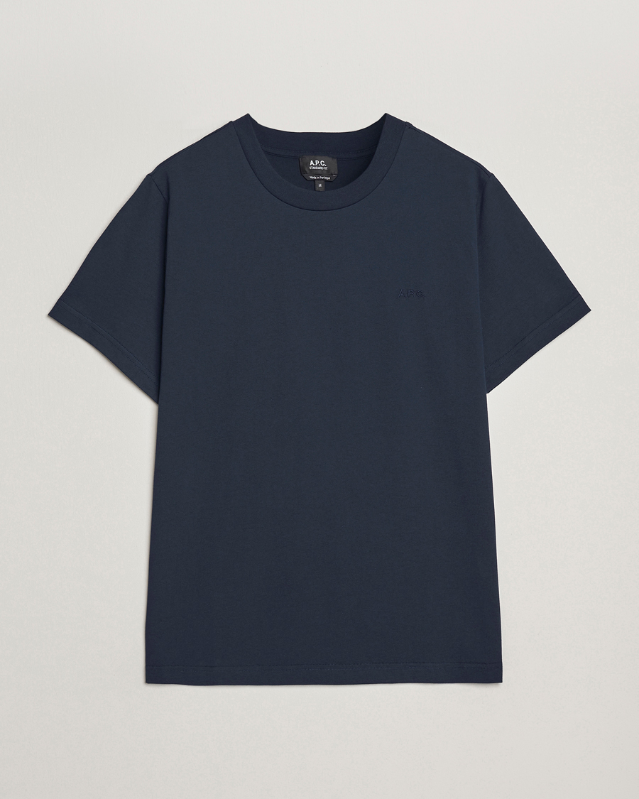 Hombres | Camisetas | A.P.C. | Embroidered APC T-Shirt Dark Navy