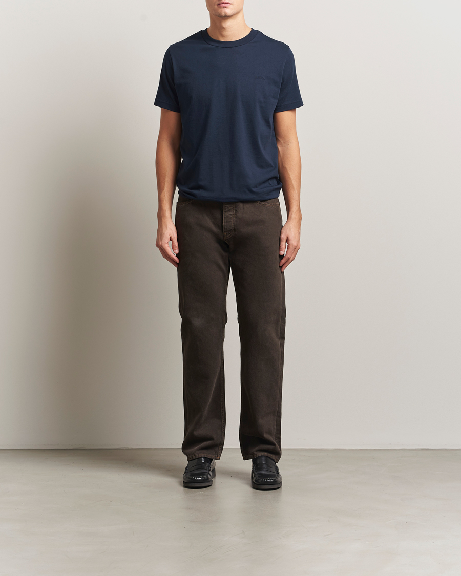 Hombres | Camisetas | A.P.C. | Embroidered APC T-Shirt Dark Navy