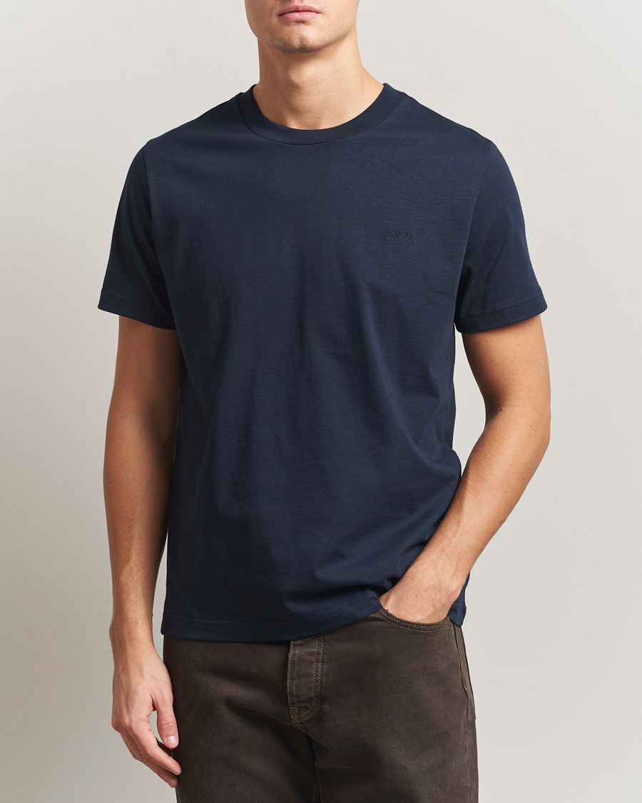 Hombres | Camisetas | A.P.C. | Embroidered APC T-Shirt Dark Navy