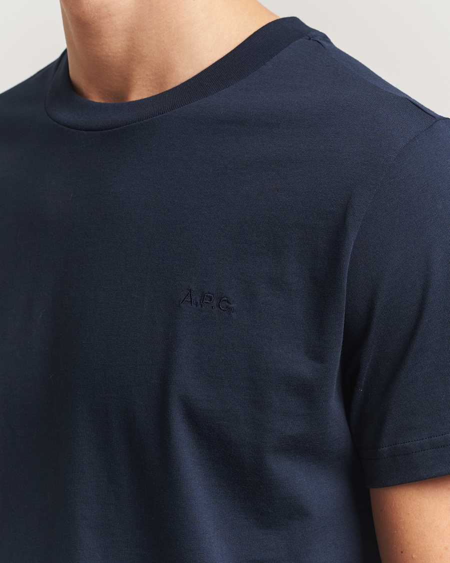 Hombres | Camisetas | A.P.C. | Embroidered APC T-Shirt Dark Navy