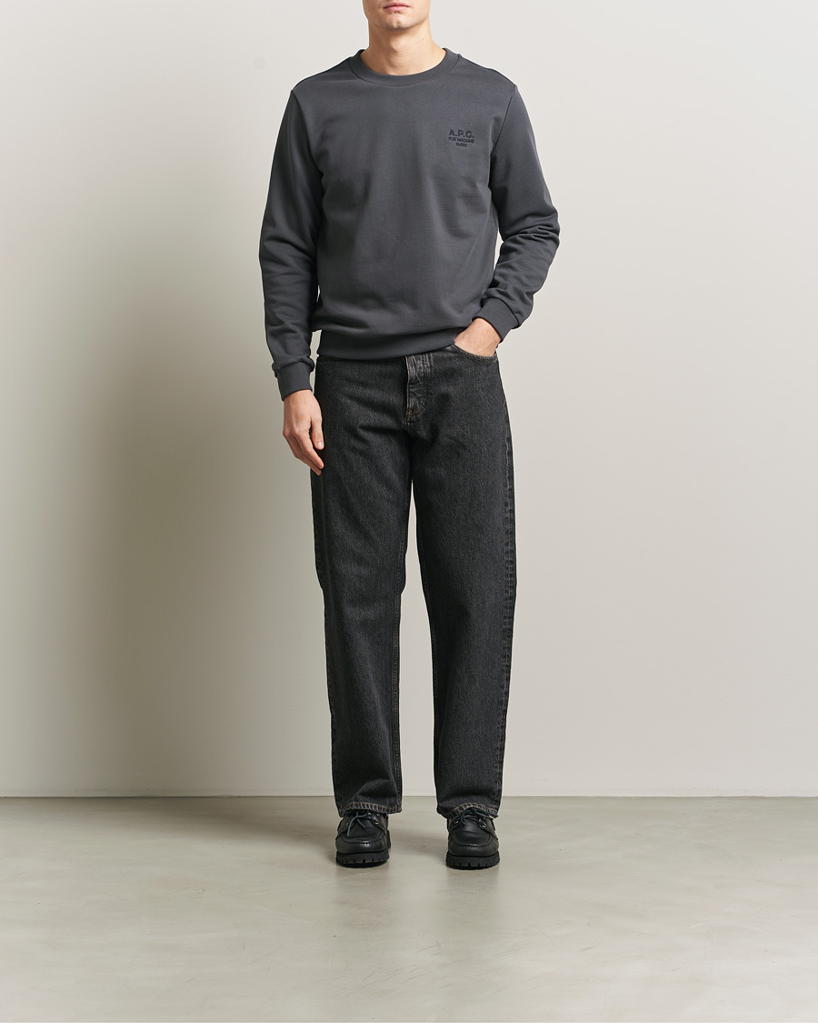Hombres | Jerséis y prendas de punto | A.P.C. | Rue Madame Tonal Sweatshirt Faded Black