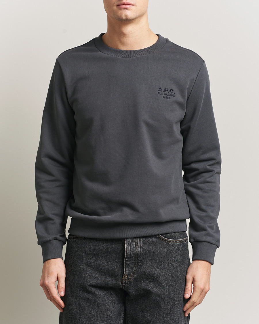 Hombres | Jerséis y prendas de punto | A.P.C. | Rue Madame Tonal Sweatshirt Faded Black