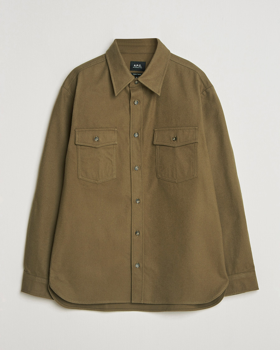 Hombres | Camisas | A.P.C. | Brushed Cotton Overshirt Khaki
