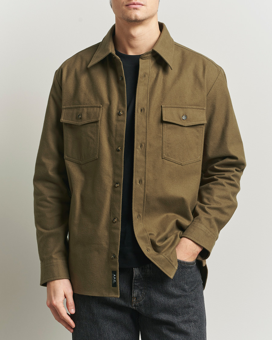 Hombres | Camisas | A.P.C. | Brushed Cotton Overshirt Khaki