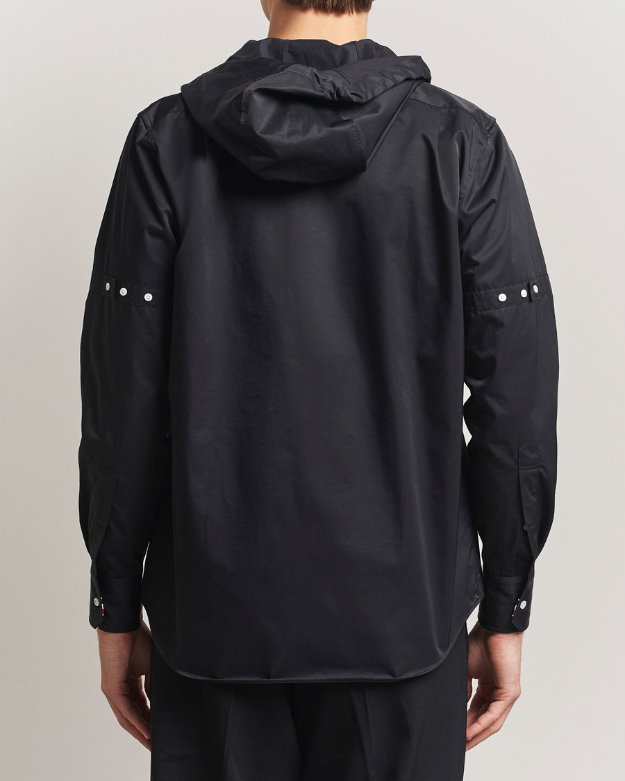 Hombres | Camisas | Thom Browne | Long Sleeve Hooded Overshirt Black