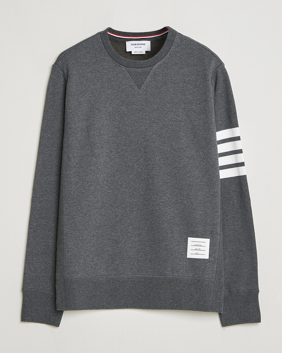 Hombres | Jerséis y prendas de punto | Thom Browne | Classic 4 Bar Loopback Sweatshirt Dark Grey
