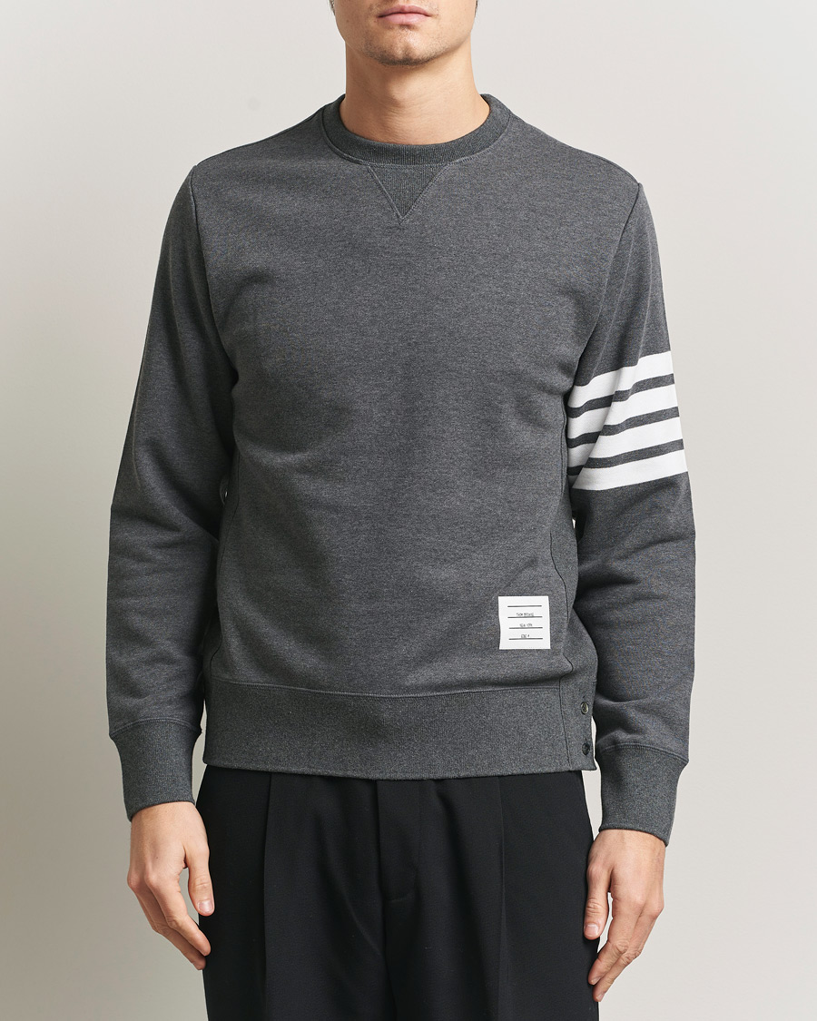 Hombres | Jerséis y prendas de punto | Thom Browne | Classic 4 Bar Loopback Sweatshirt Dark Grey