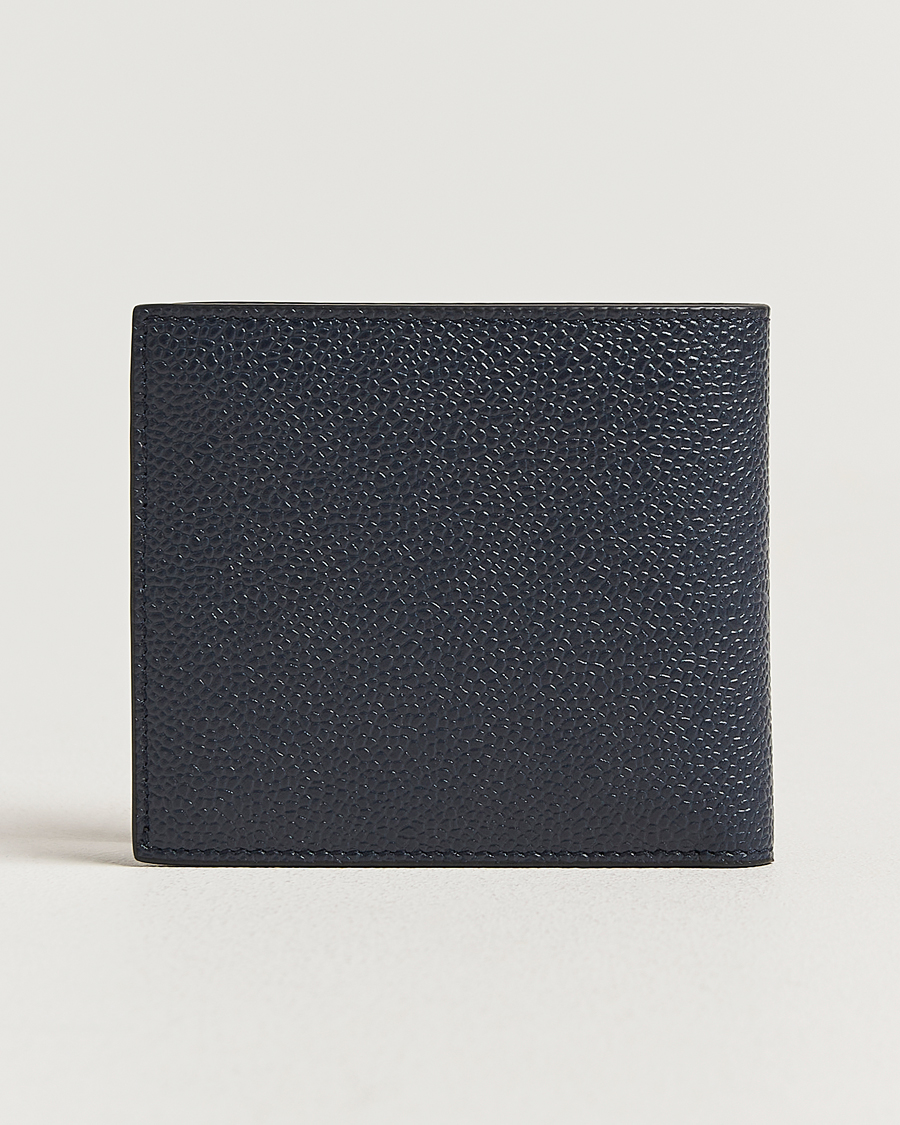 Hombres | Billeteras | Thom Browne | Pebble Grain Leather Wallet Navy