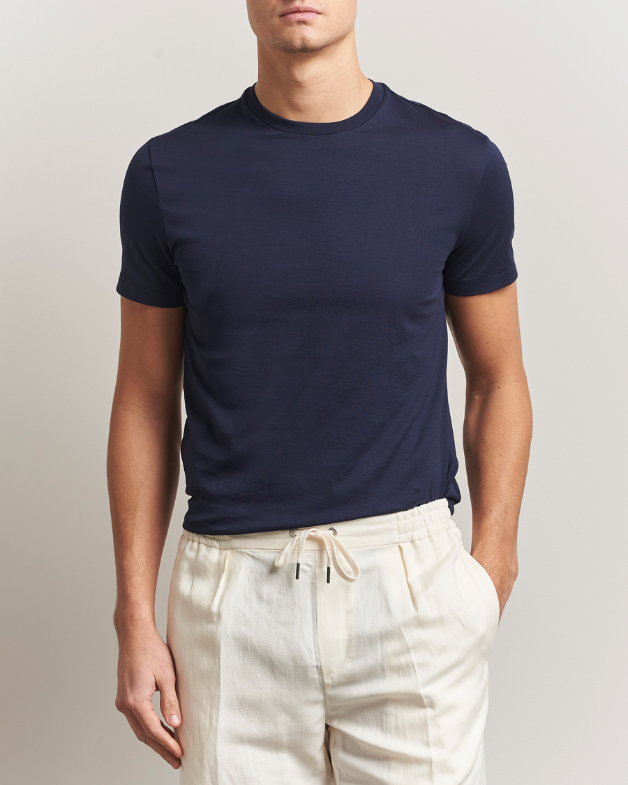 Hombres | Camisetas | Ralph Lauren Purple Label | Luxury Cotton T-Shirt Chairman Navy