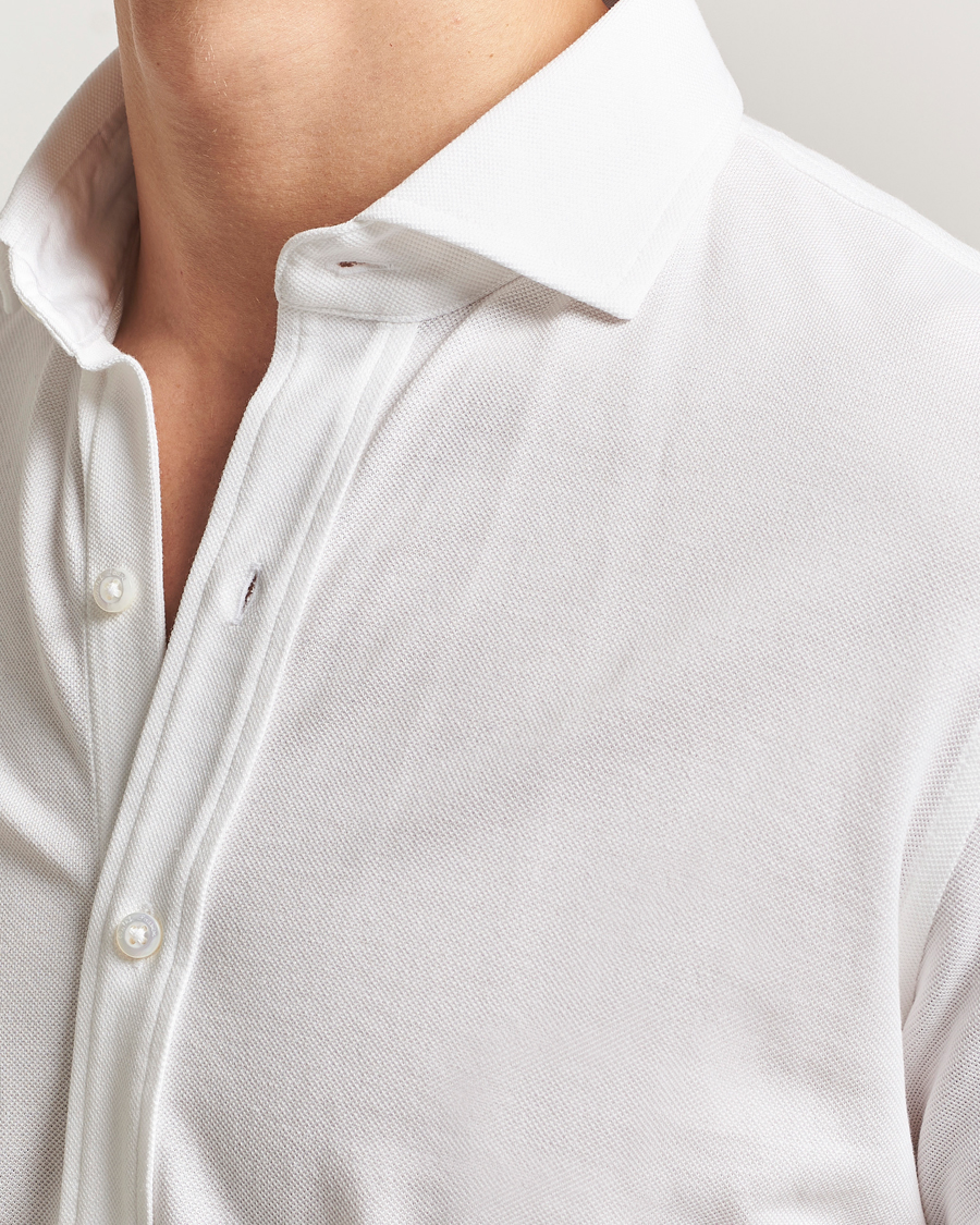 Hombres | Camisas | Ralph Lauren Purple Label | Washed Cotton Pique Shirt White