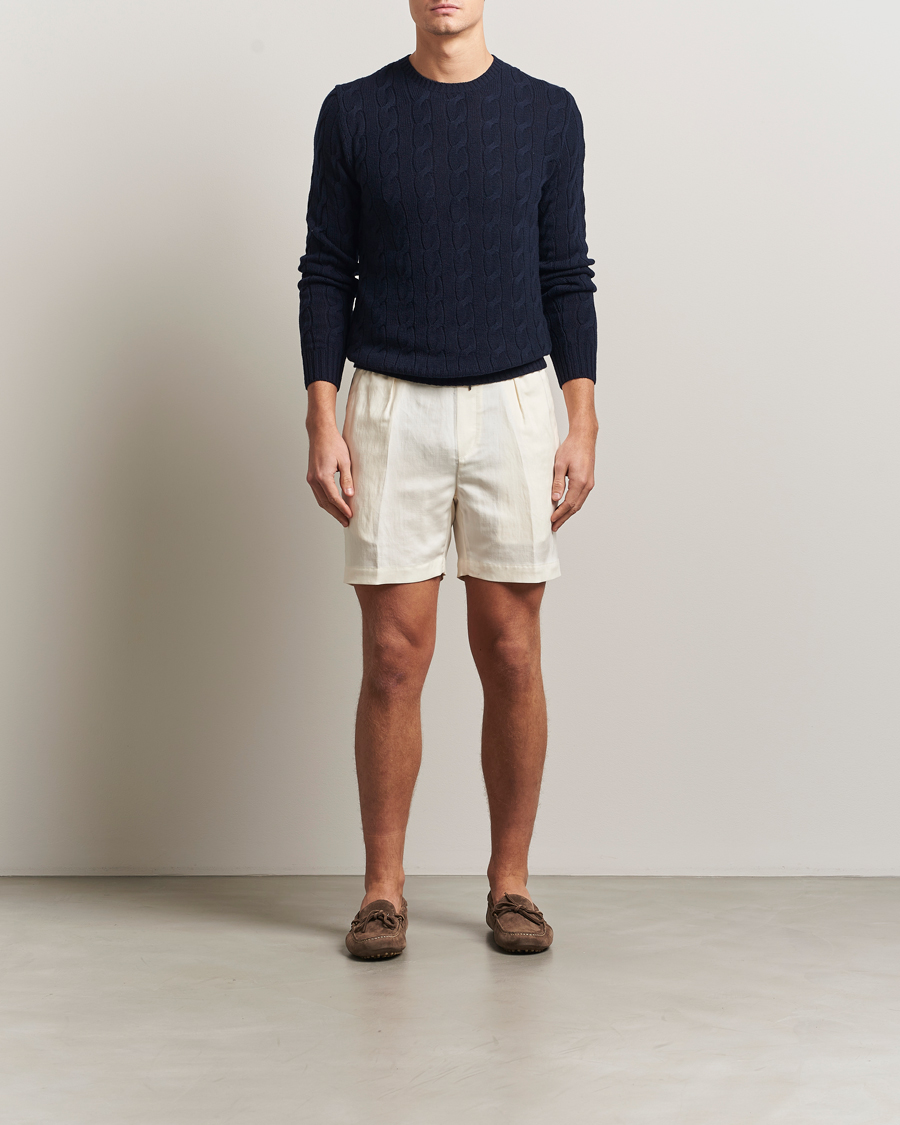 Hombres | Jerséis y prendas de punto | Ralph Lauren Purple Label | Cashmere Cable Sweater Chairman Navy