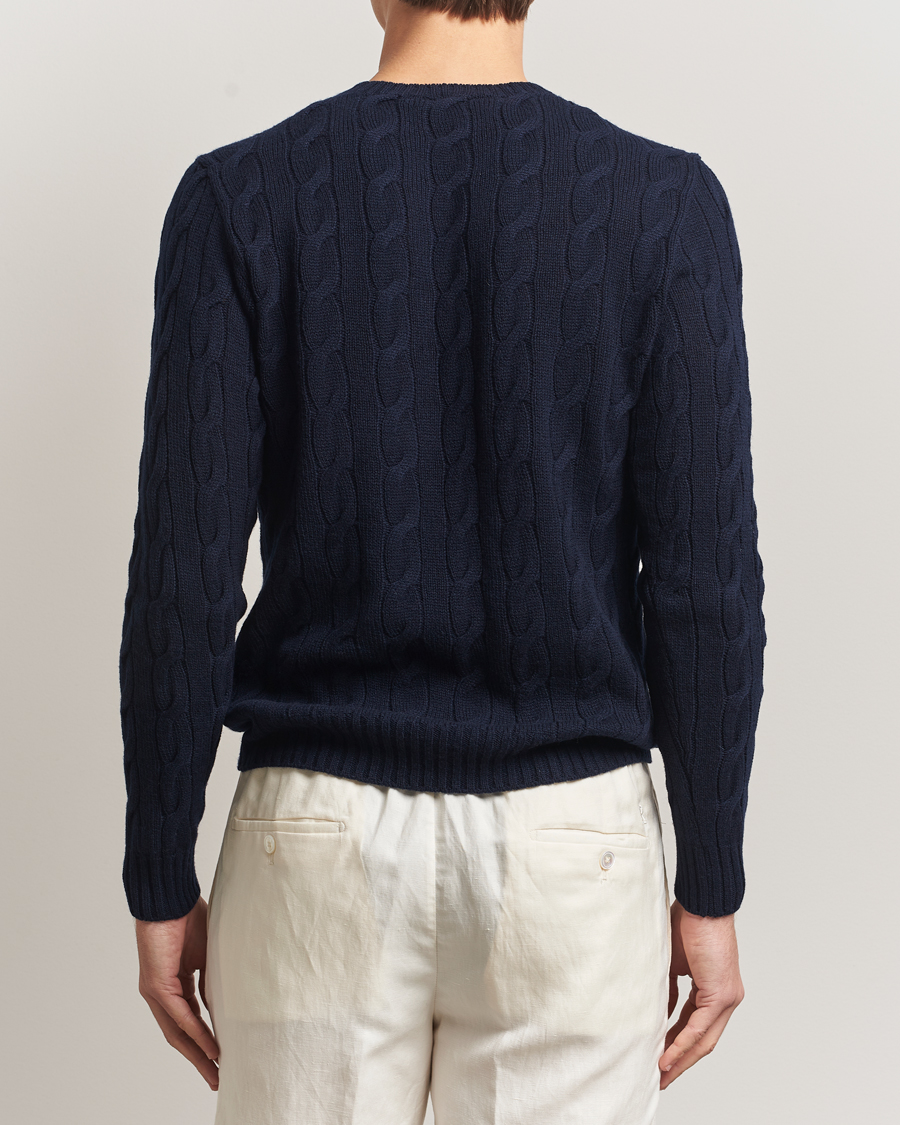 Hombres | Jerséis y prendas de punto | Ralph Lauren Purple Label | Cashmere Cable Sweater Chairman Navy