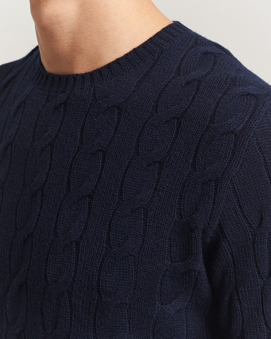 Hombres | Jerséis y prendas de punto | Ralph Lauren Purple Label | Cashmere Cable Sweater Chairman Navy
