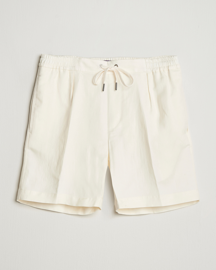 Hombres | Pantalones cortos | Ralph Lauren Purple Label | Silk/Linen Drawstring Shorts Cream