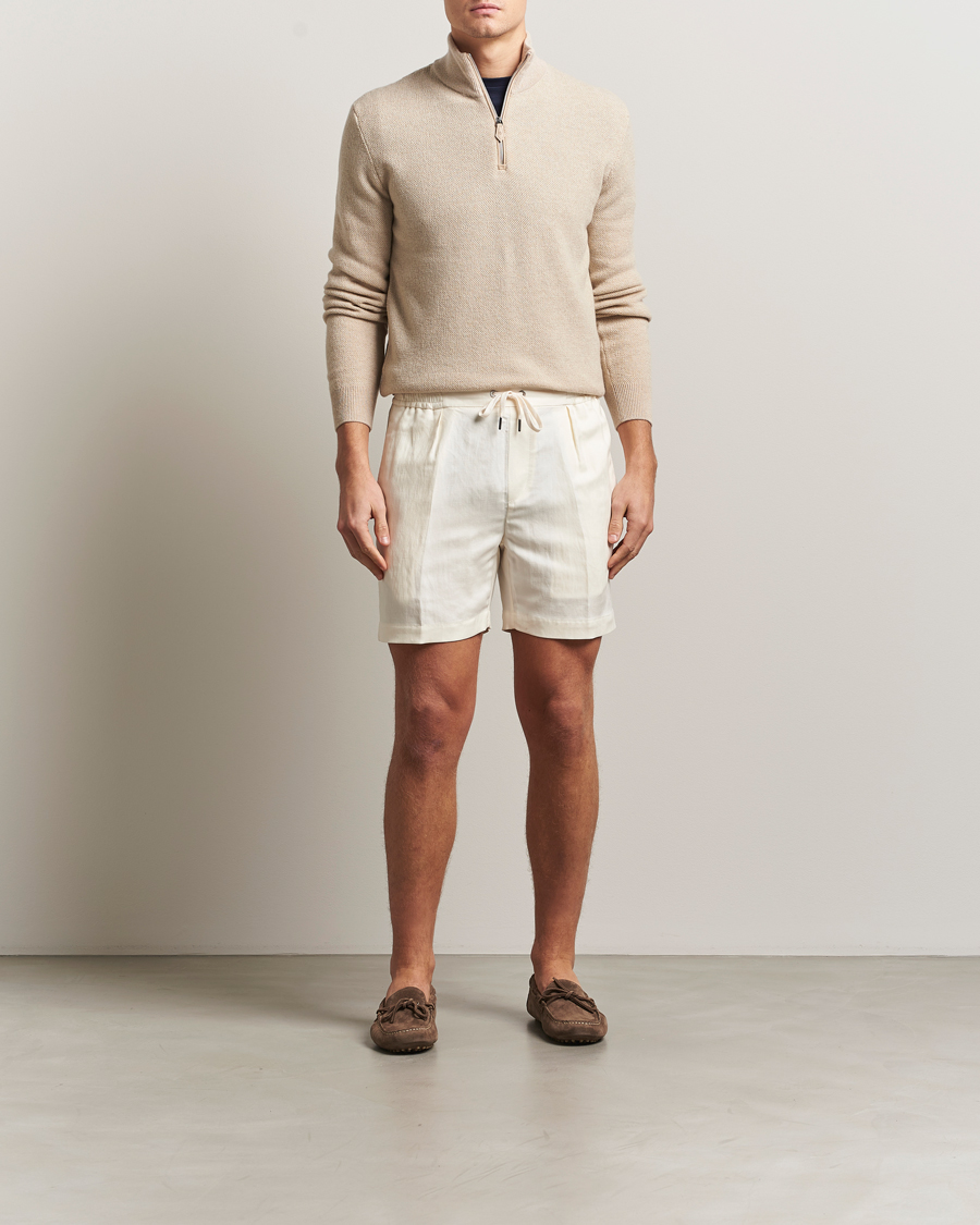 Hombres | Pantalones cortos | Ralph Lauren Purple Label | Silk/Linen Drawstring Shorts Cream
