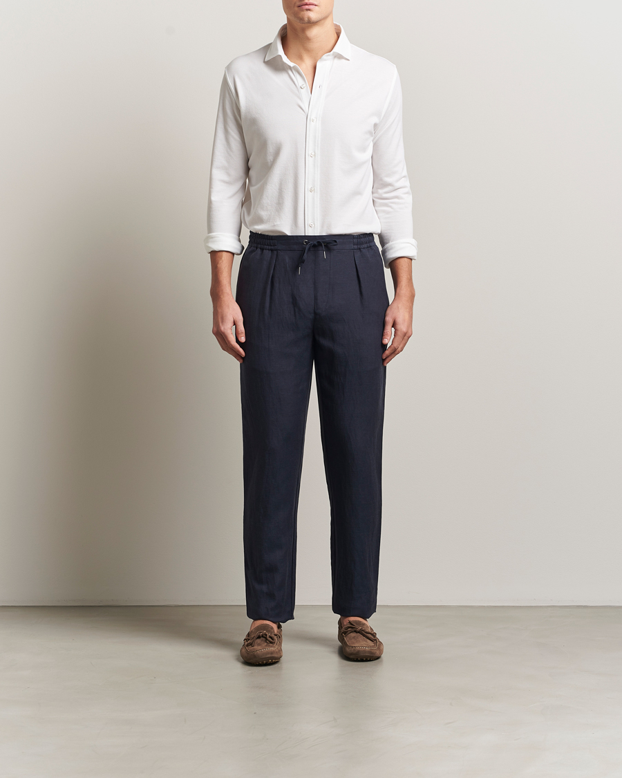Hombres | Pantalones | Ralph Lauren Purple Label | Dorset Drawstring Trousers Chairman Navy